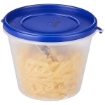 Solimo Nestable & Stackable Polypropylene Container Set, Round, 1000 ml, Set of 6, Blue